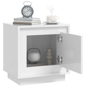 Comodini 2 pz Bianco Lucido 44x35x45 cm in Legno Multistrato 819841