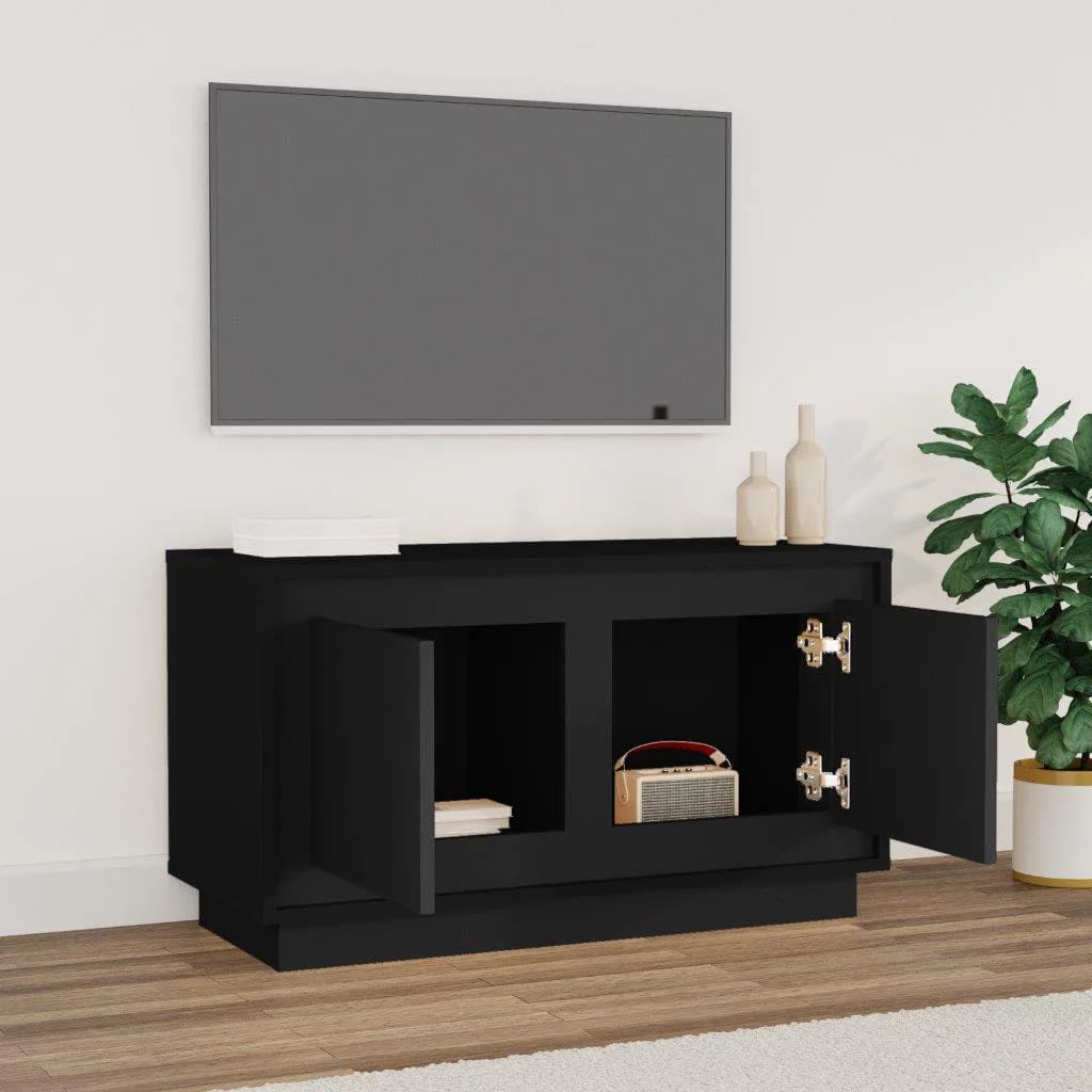 Mobile Porta TV Nero 80x35x45 cm in Legno Multistrato 819853