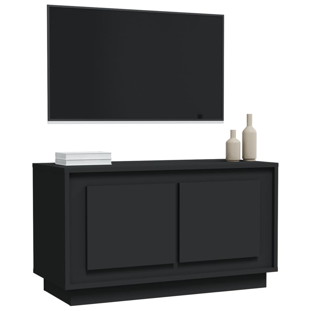 Mobile Porta TV Nero 80x35x45 cm in Legno Multistrato 819853