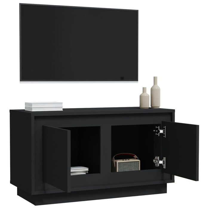 Mobile Porta TV Nero 80x35x45 cm in Legno Multistrato 819853