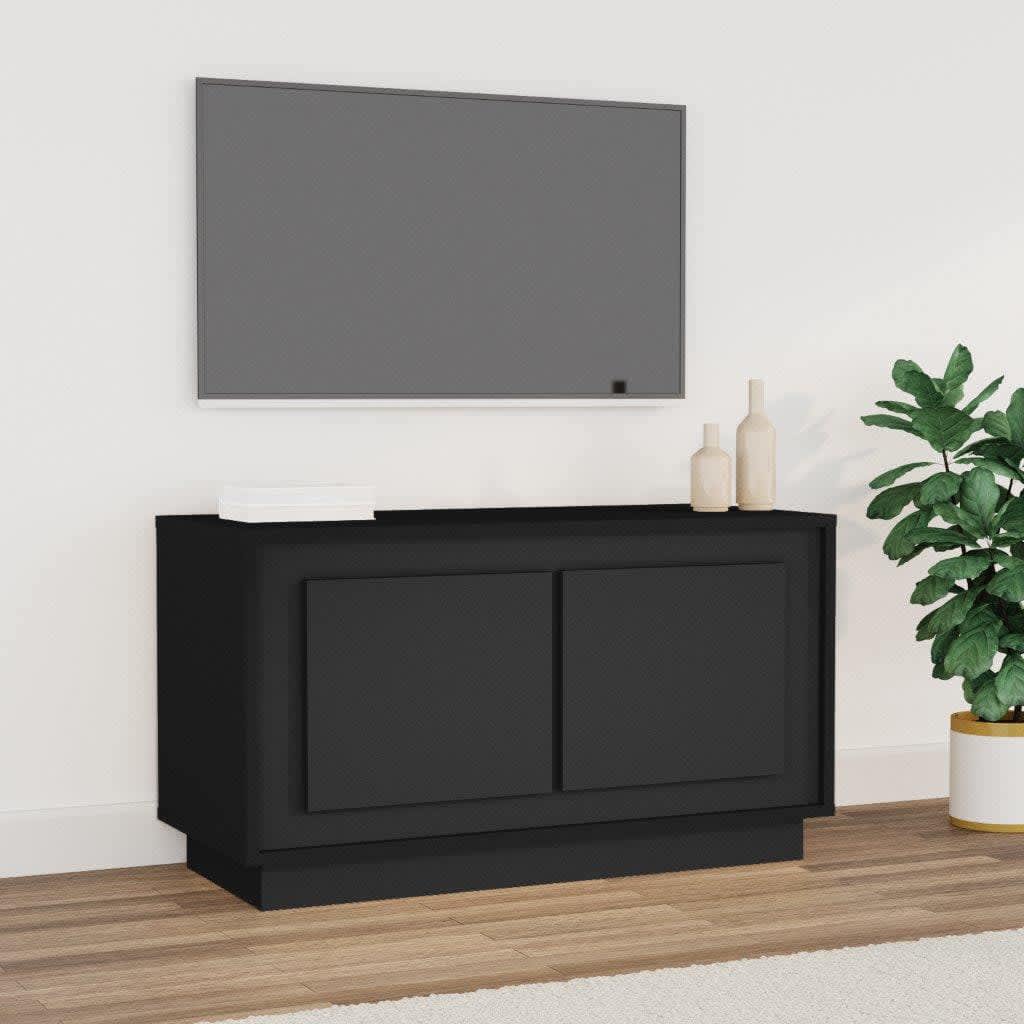 Mobile Porta TV Nero 80x35x45 cm in Legno Multistrato 819853