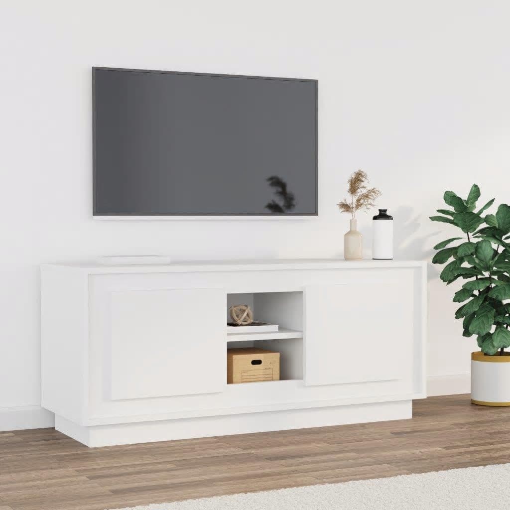 Mobile Porta TV-Mobile per TV-Credenza TV Bianco 102x35x45 cm in Legno Multistrato 299309