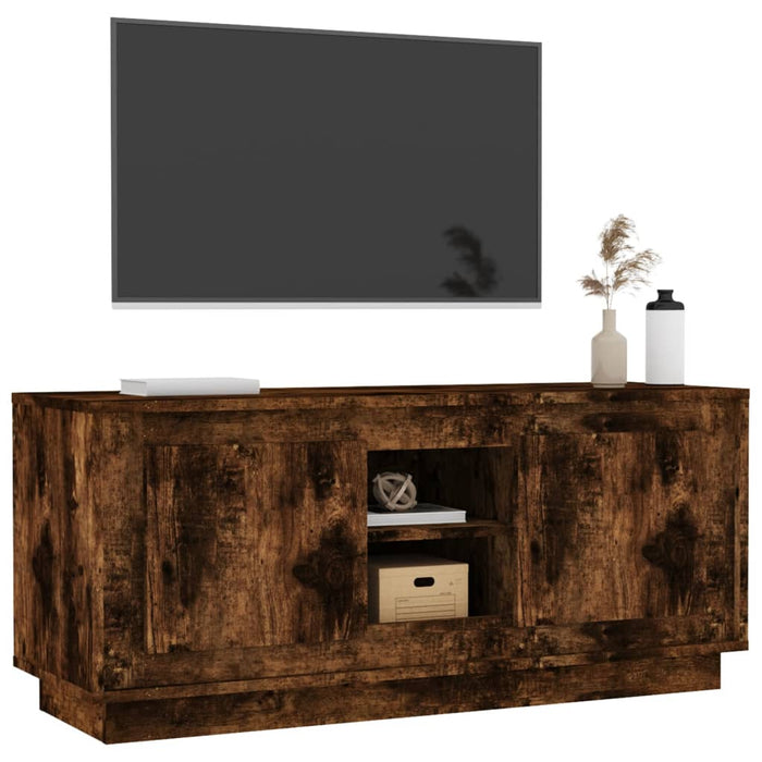 Mobile TV Rovere Fumo 102x35x45 cm in Legno Multistrato 819865