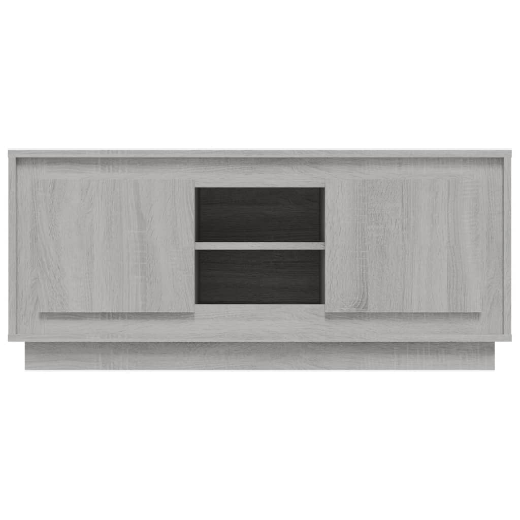 Mobile TV Grigio Sonoma 102x35x45 cm in Legno Multistrato 819866