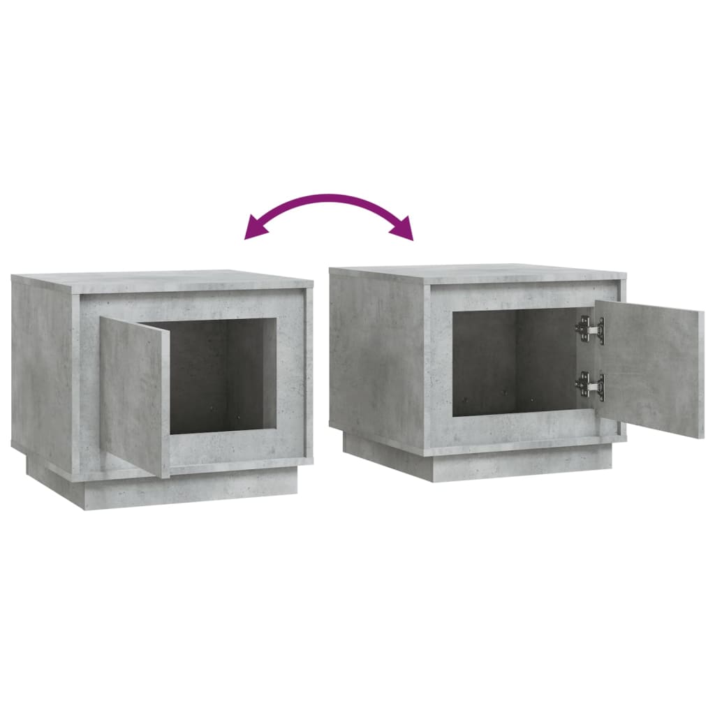 Tavolino da Salotto Grigio Cemento 51x50x44cm Legno Multistrato 819872