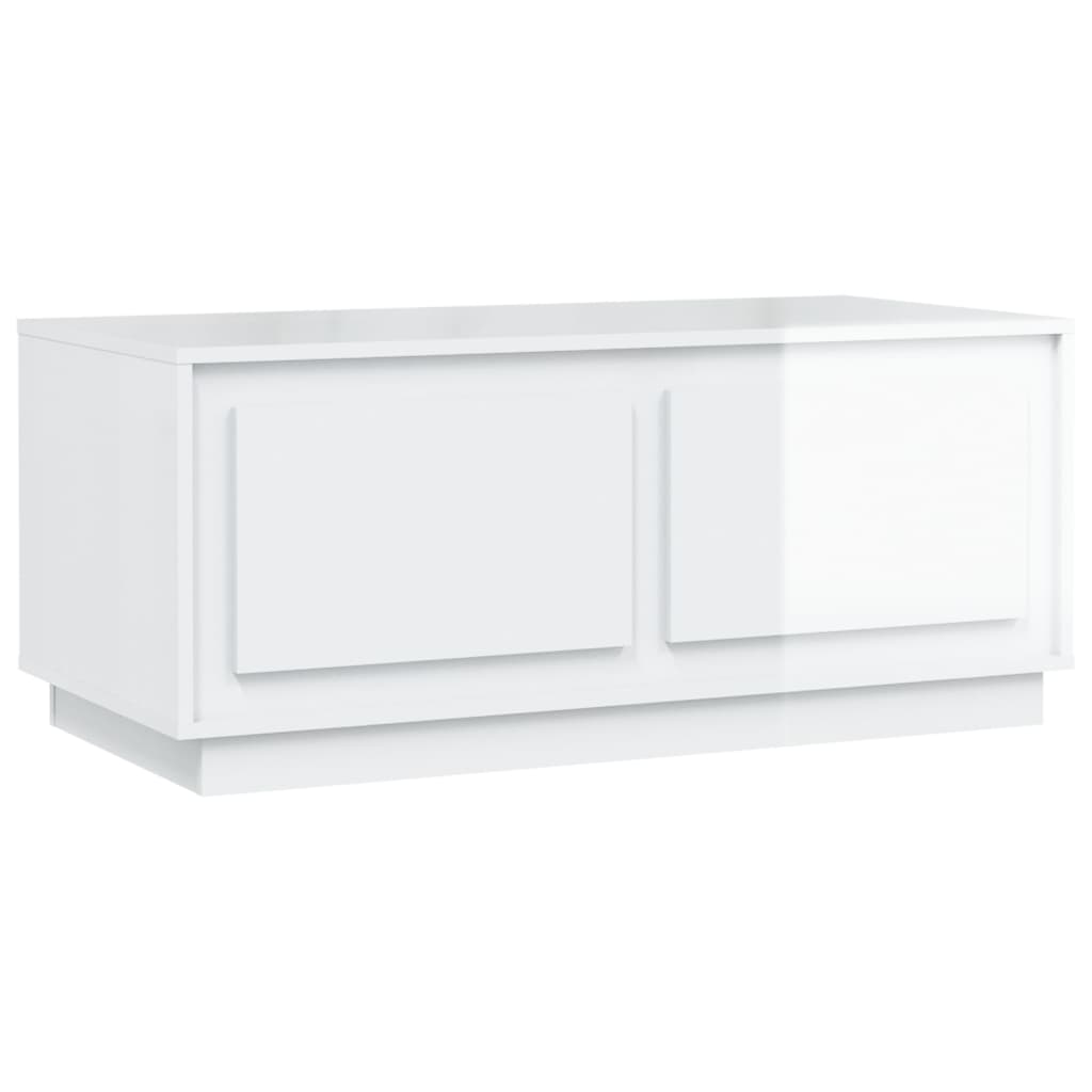 Tavolino da Salotto Bianco Lucido 102x50x44cm Legno Multistratocod mxl 82084