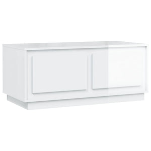 Tavolino da Salotto Bianco Lucido 102x50x44cm Legno Multistratocod mxl 82084