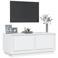 Tavolino da Salotto Bianco Lucido 102x50x44cm Legno Multistrato 819878