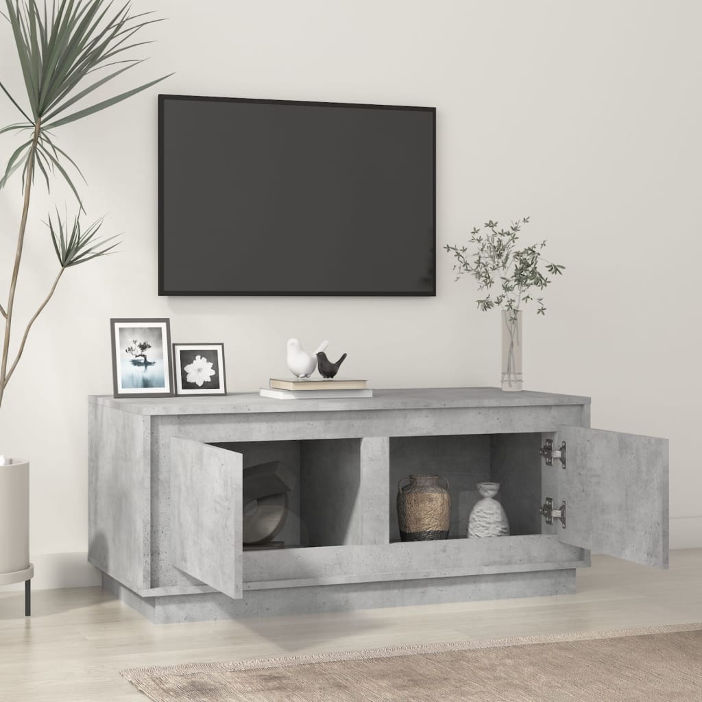 Tavolino Salotto Grigio Cemento 102x50x44 cm Legno Multistrato 819880