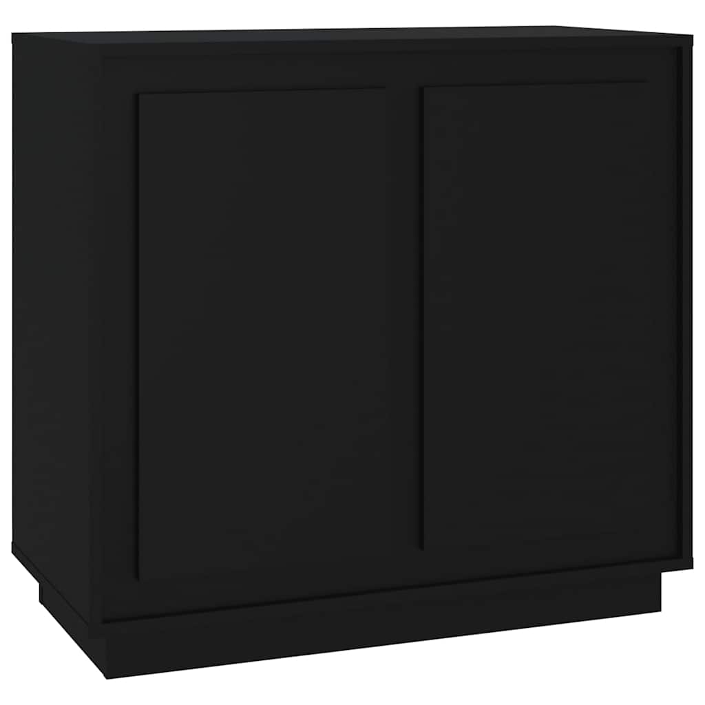 Credenza-Buffet-Armadio da cucina Nera 80x34x75 cm in Legno Multistrato