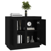 Credenza Nera 80x34x75 cm in Legno Multistrato 819885