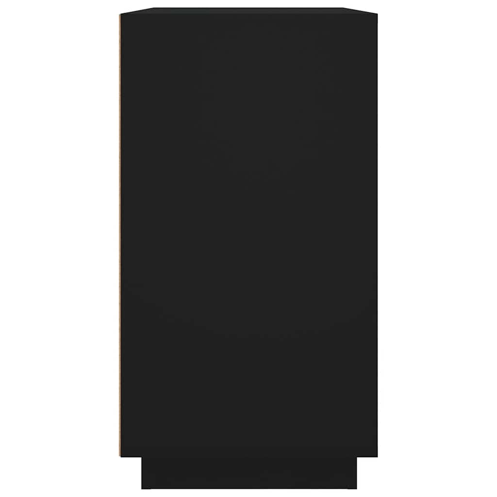 Credenza-Buffet-Armadio da cucina Nera 80x34x75 cm in Legno Multistrato