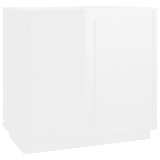 Credenza Bianco Lucido 80x34x75 cm in Legno Multistrato 819886