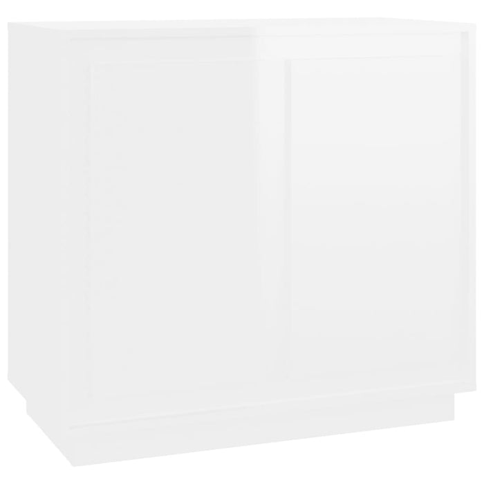 Credenza Bianco Lucido 80x34x75 cm in Legno Multistrato 819886