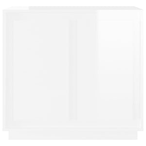 Credenza Bianco Lucido 80x34x75 cm in Legno Multistrato 819886