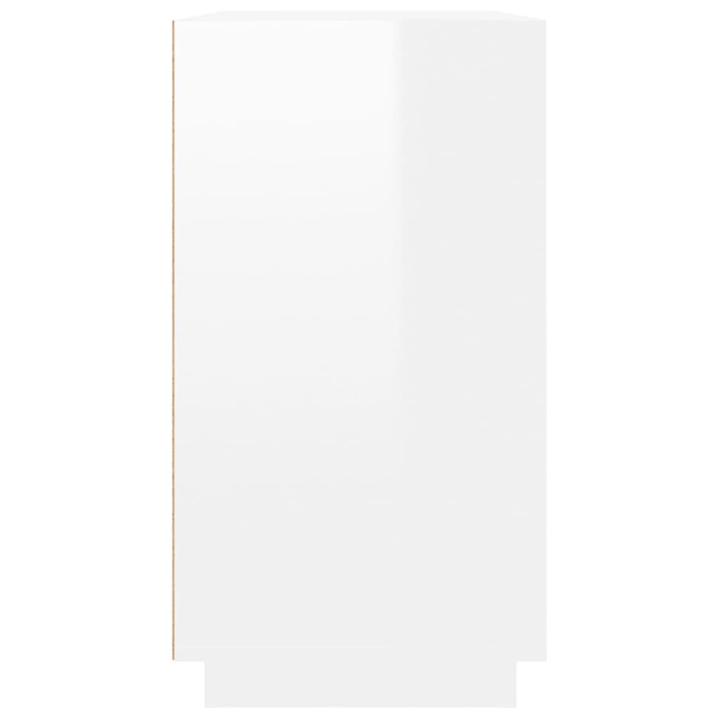 Credenza Bianco Lucido 80x34x75 cm in Legno Multistrato 819886