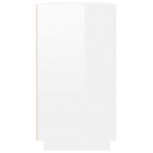 Credenza Bianco Lucido 80x34x75 cm in Legno Multistrato 819886