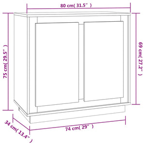 Credenza-Buffet-Armadio da cucina Grigio Cemento 80x34x75 cm in Legno Multistrato