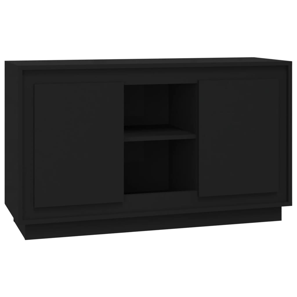 Credenza-Buffet-Armadio da cucina Nera 102x35x60 cm in Legno Multistrato