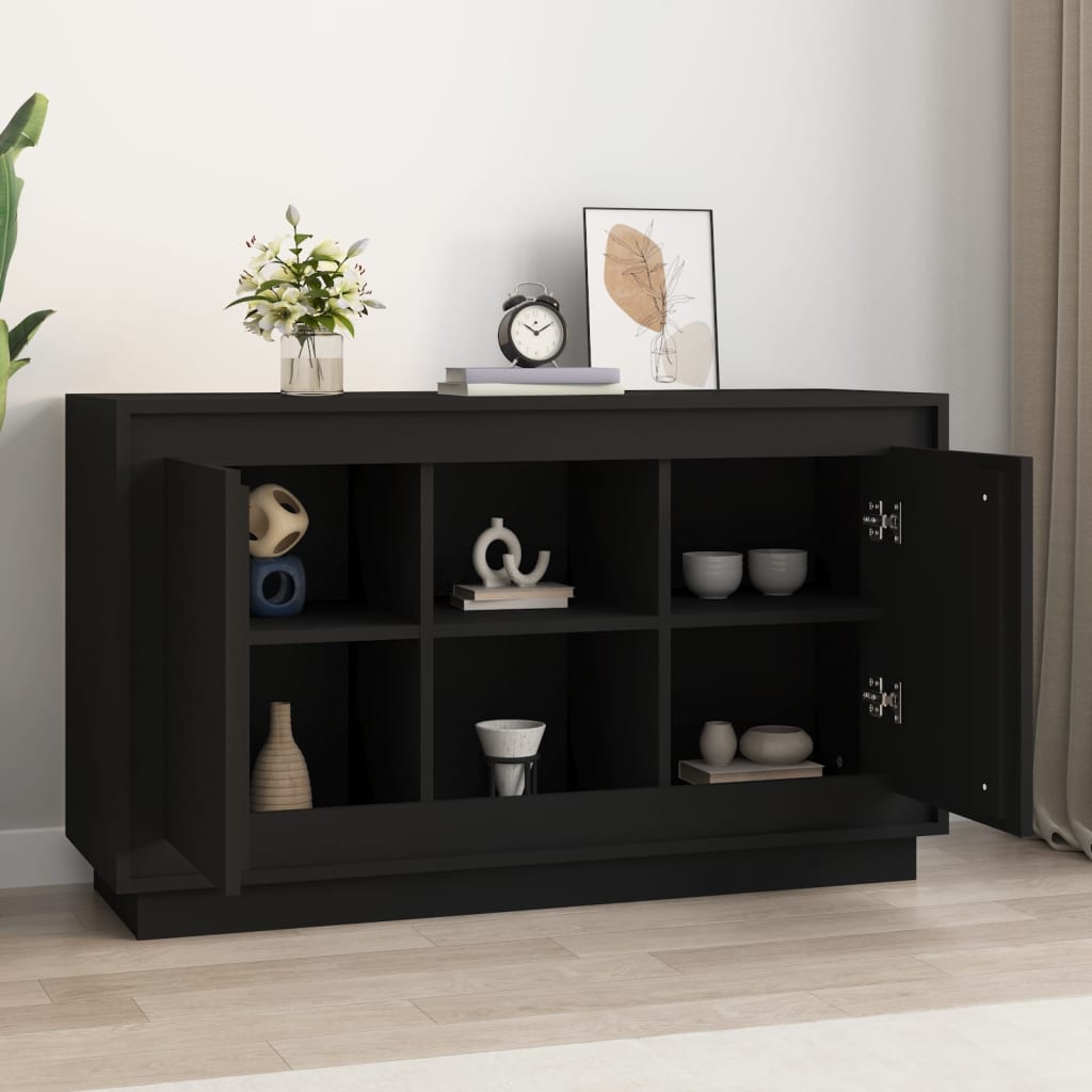 Credenza Nera 102x35x60 cm in Legno Multistrato 831878