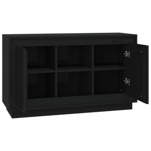 Credenza-Buffet-Armadio da cucina Nera 102x35x60 cm in Legno Multistrato