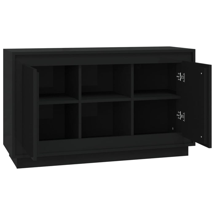Credenza-Buffet-Armadio da cucina Nera 102x35x60 cm in Legno Multistrato
