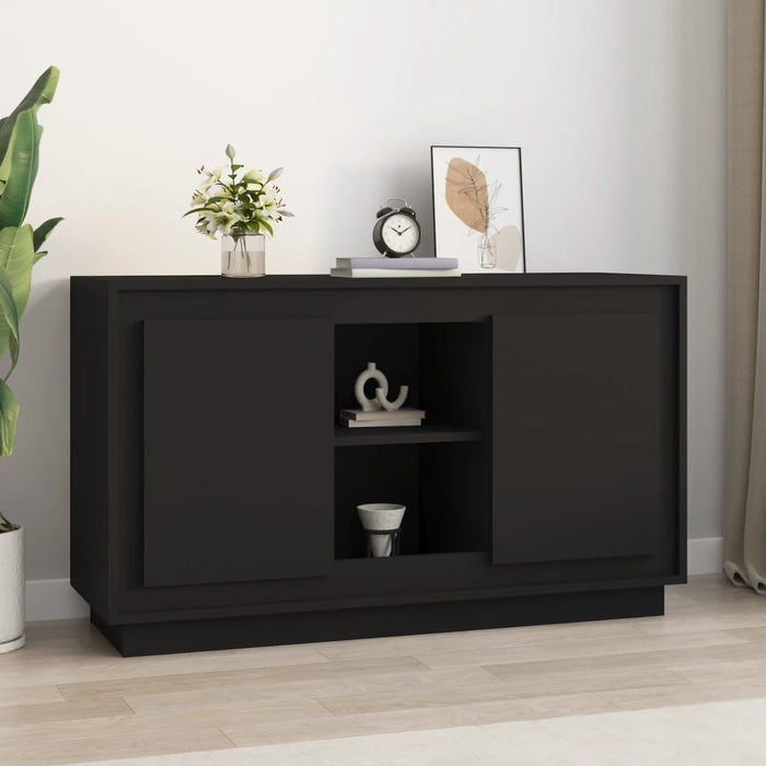 Credenza Nera 102x35x60 cm in Legno Multistrato 831878