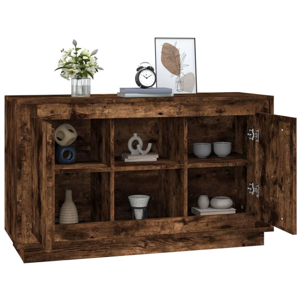 Credenza Rovere Fumo 102x35x60 cm in Legno Multistrato 831882