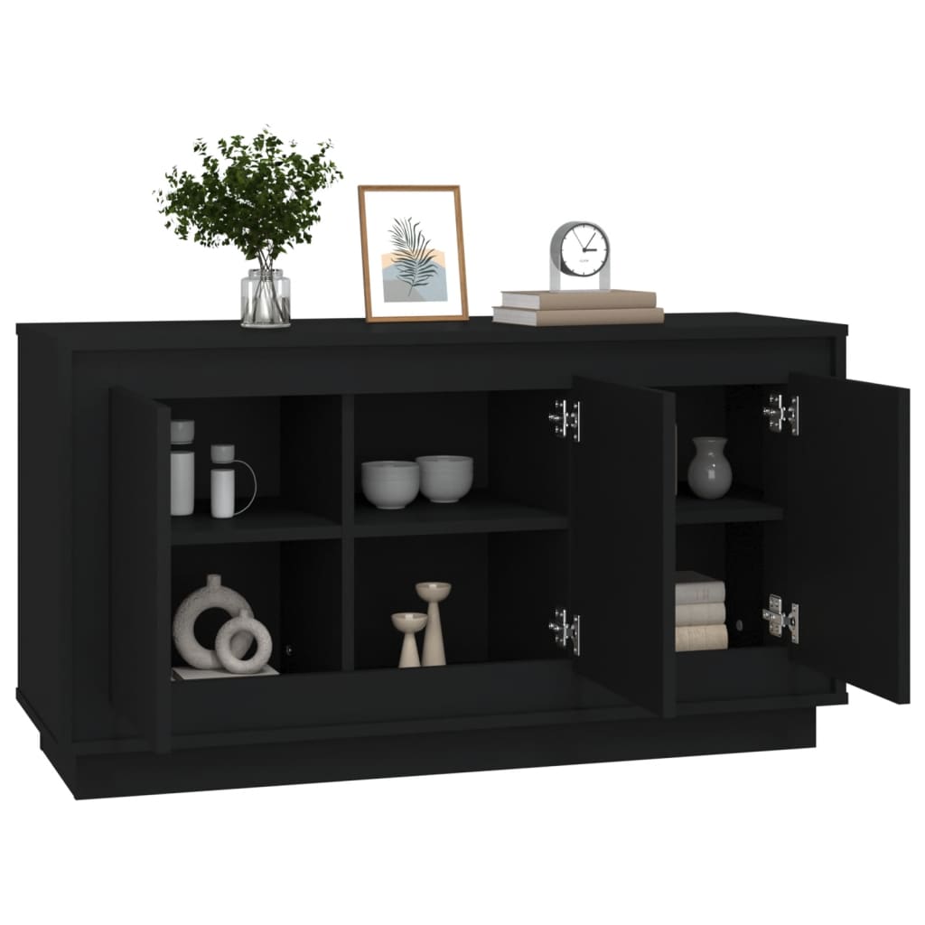 Credenza Nera 102x35x55 cm in Legno Multistrato 831886
