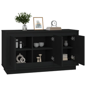 Credenza Nera 102x35x55 cm in Legno Multistrato 831886