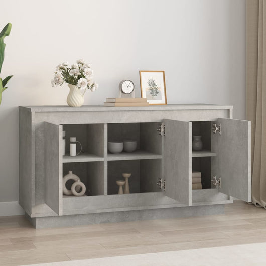 Credenza-Buffet-Armadio da cucina Grigio Cemento 102x35x55 cm in Legno Multistrato