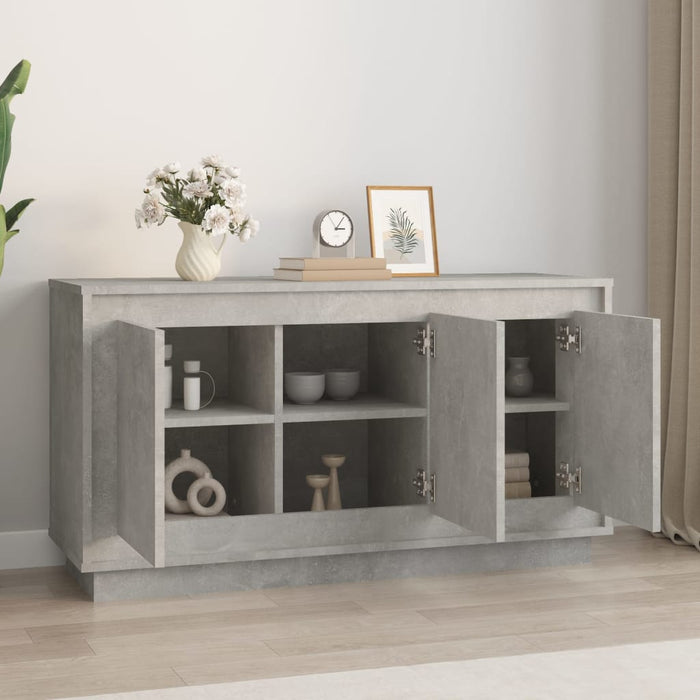 Credenza-Buffet-Armadio da cucina Grigio Cemento 102x35x55 cm in Legno Multistrato