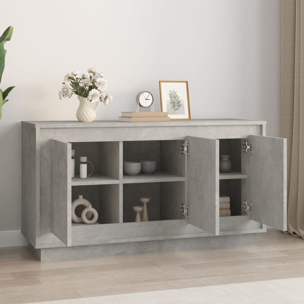 Credenza Grigio Cemento 102x35x55 cm in Legno Multistrato 831889