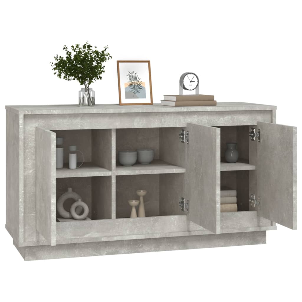 Credenza Grigio Cemento 102x35x55 cm in Legno Multistrato 831889