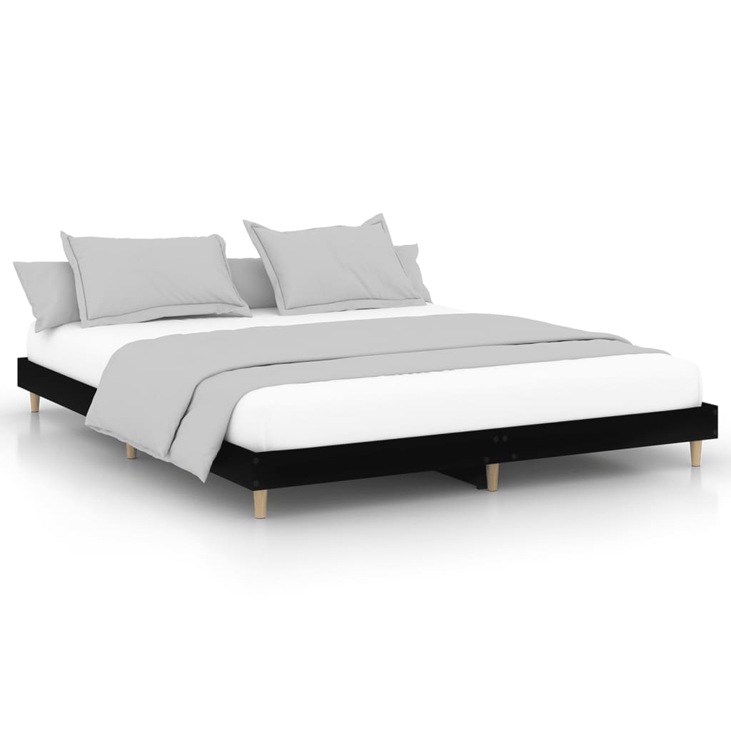 Giroletto-Struttura Letto Nero 200x200 cm in Legno Multistrato 303460