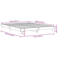 Giroletto senza Materasso-Struttura Letto Rovere Sonoma 140x200cm in Truciolato 150417