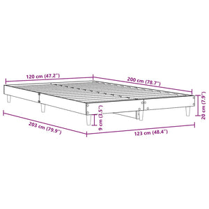 Giroletto senza Materasso-Struttura Letto Rovere Sonoma 120x200cm in Truciolato 949861