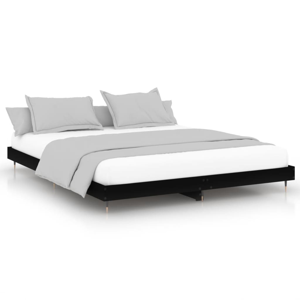 Giroletto-Struttura Letto Nero 200x200 cm in Legno Multistrato 597452