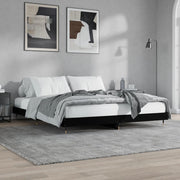 Giroletto-Struttura Letto Nero 200x200 cm in Legno Multistrato 597452