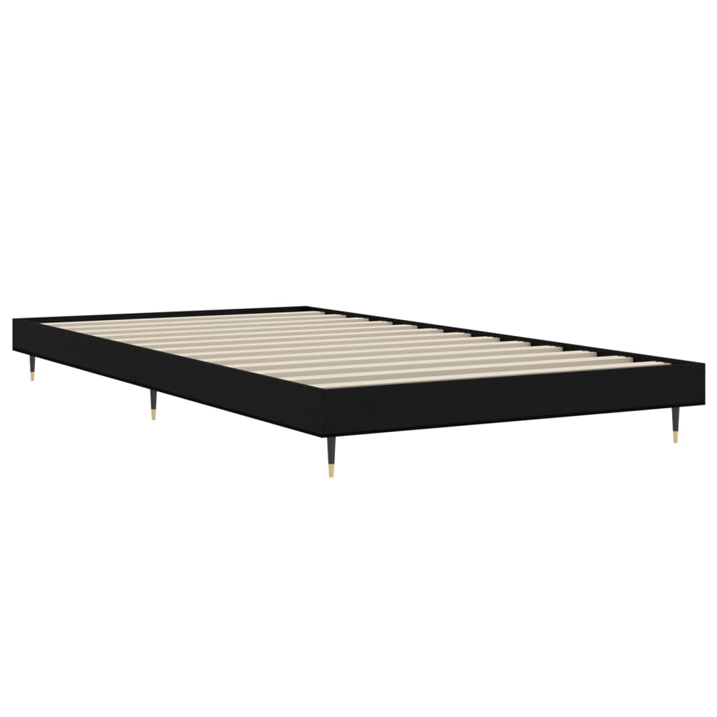 Giroletto-Struttura Letto Nero 90x200 cm in Legno Multistrato 502436