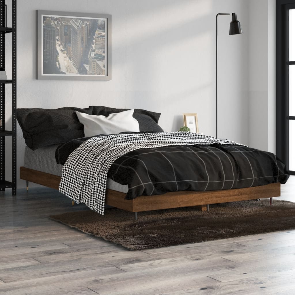 Giroletto senza Materasso-Struttura Letto Rovere Marrone 120x190 cm Truciolato 227599