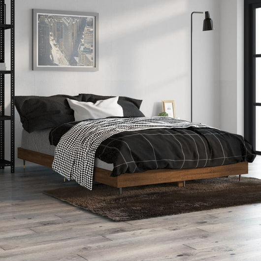 Giroletto senza Materasso-Struttura Letto Rovere Marrone 120x190 cm Truciolato 227599