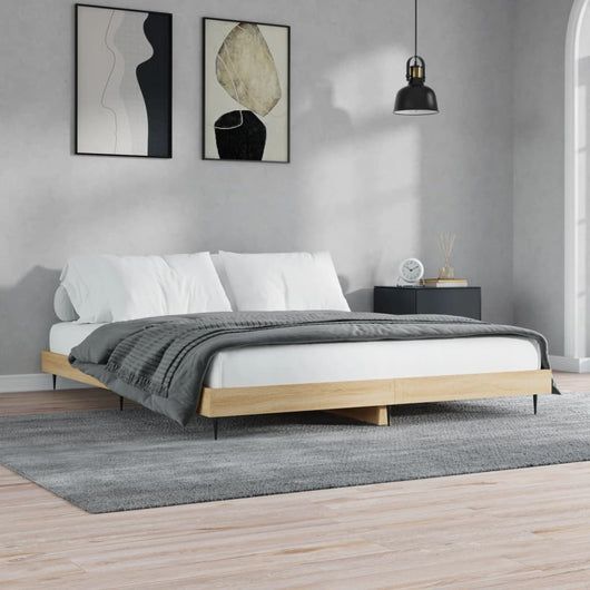 Giroletto senza Materasso-Struttura Letto Rovere Sonoma 120x200cm in Truciolato 769778
