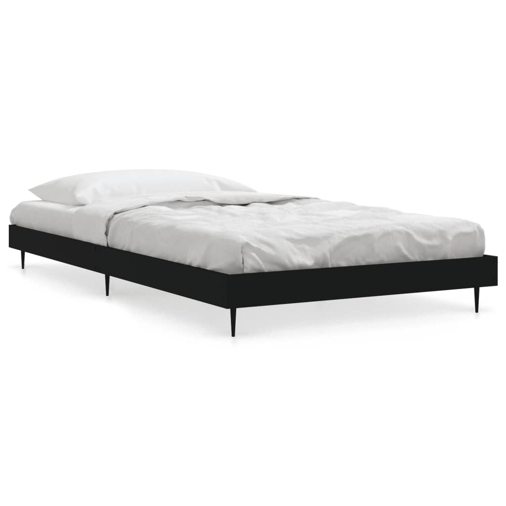 Giroletto-Struttura Letto Nero 90x200 cm in Legno Multistrato 837456