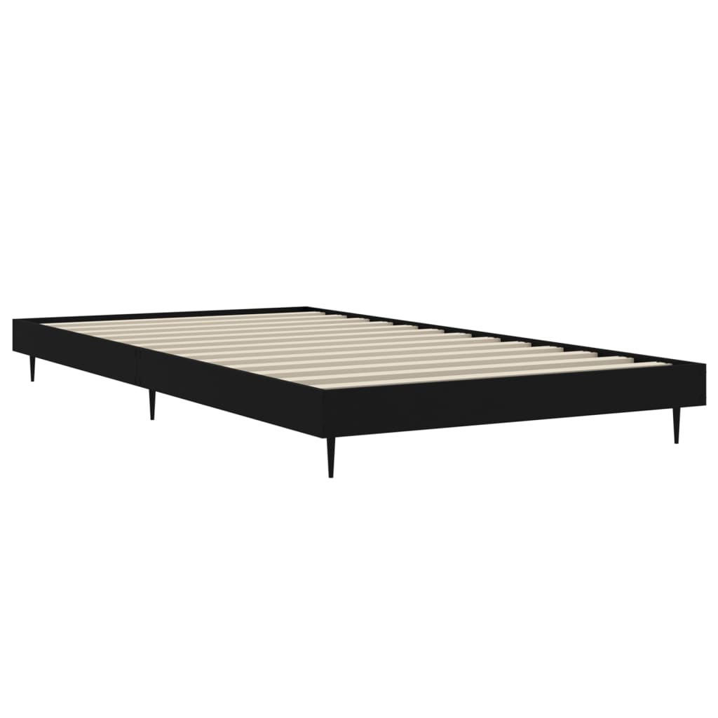 Giroletto-Struttura Letto Nero 90x200 cm in Legno Multistrato 837456