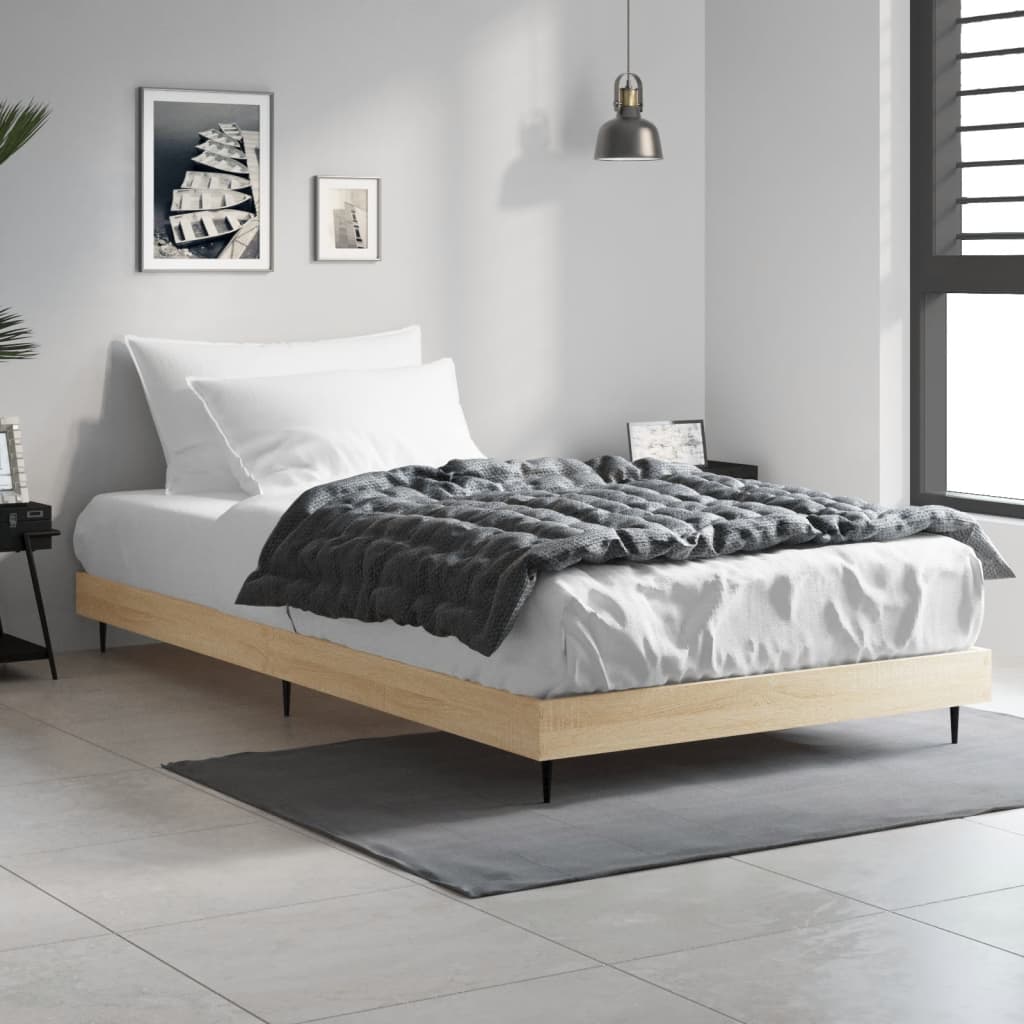 Giroletto senza Materasso-Struttura Letto Rovere Sonoma 90x200 cm in Truciolato 367490