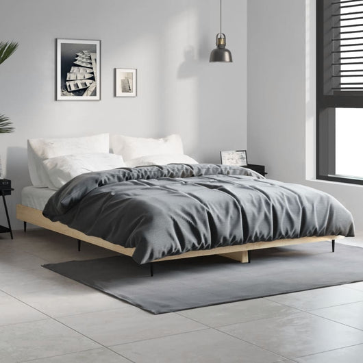 Giroletto senza Materasso-Struttura Letto Rovere Sonoma 140x190cm in Truciolato 914119