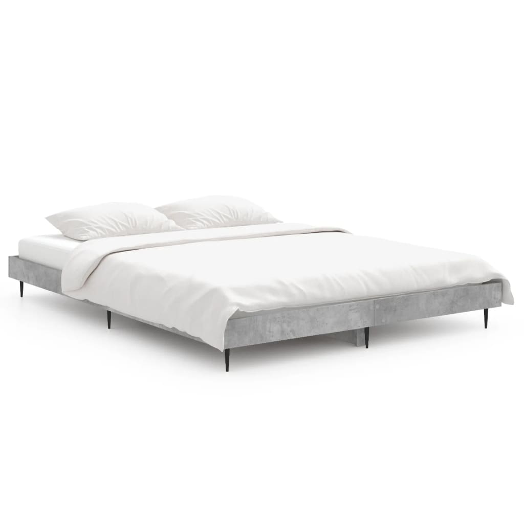 Giroletto-Struttura Letto Grigio Cemento 140x190 cm in Legno Multistrato 710288