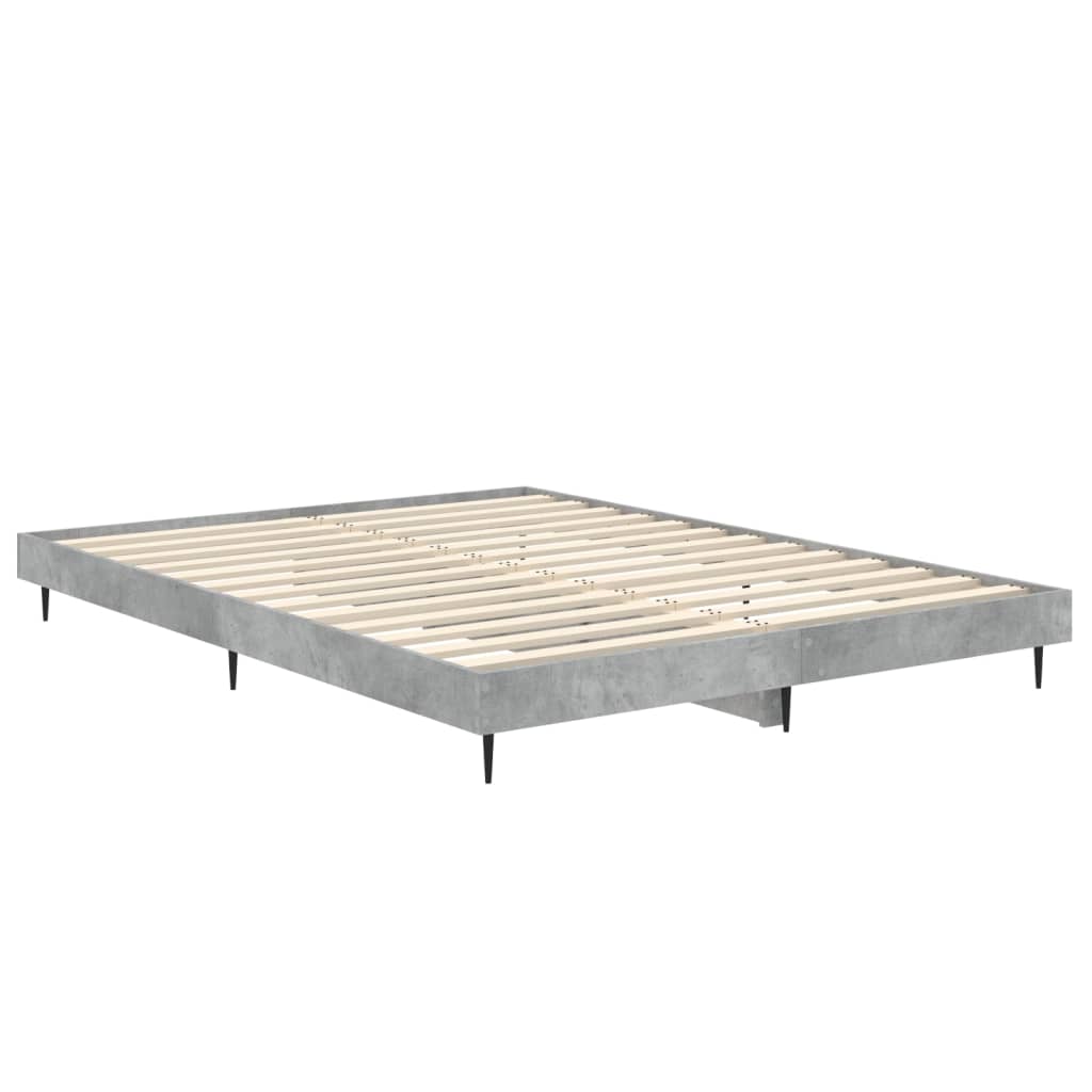 Giroletto-Struttura Letto Grigio Cemento 140x190 cm in Legno Multistrato 710288