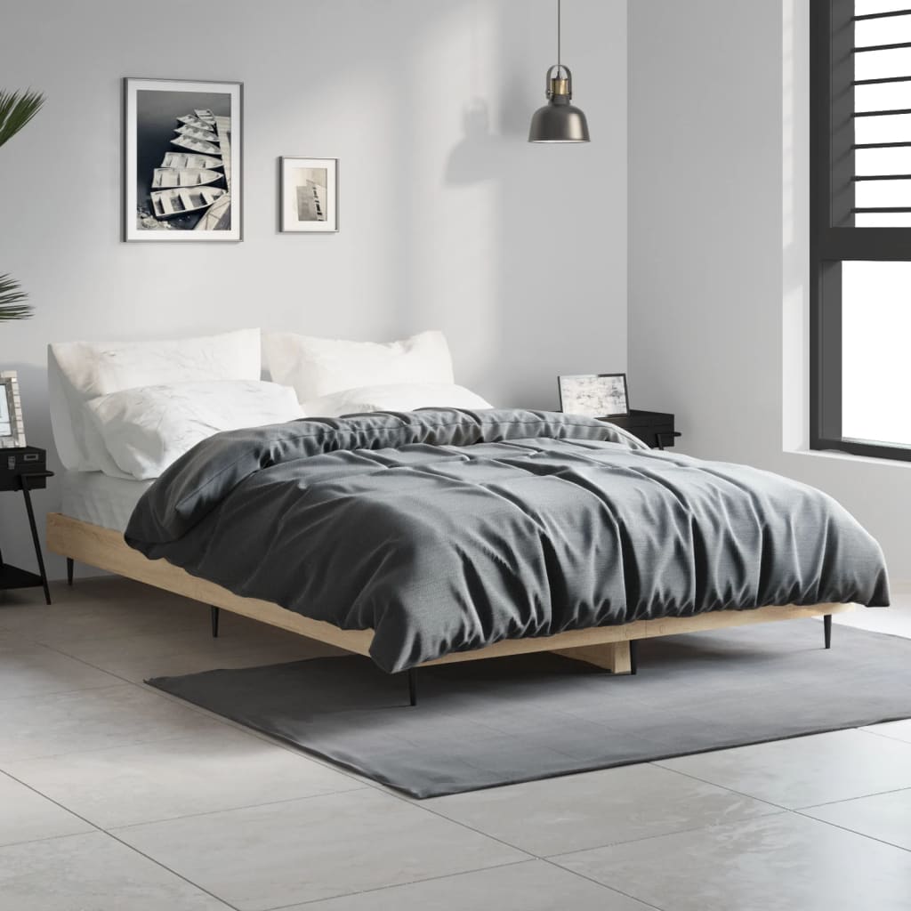Giroletto senza Materasso-Struttura Letto Rovere Sonoma 120x190cm in Truciolato 327366